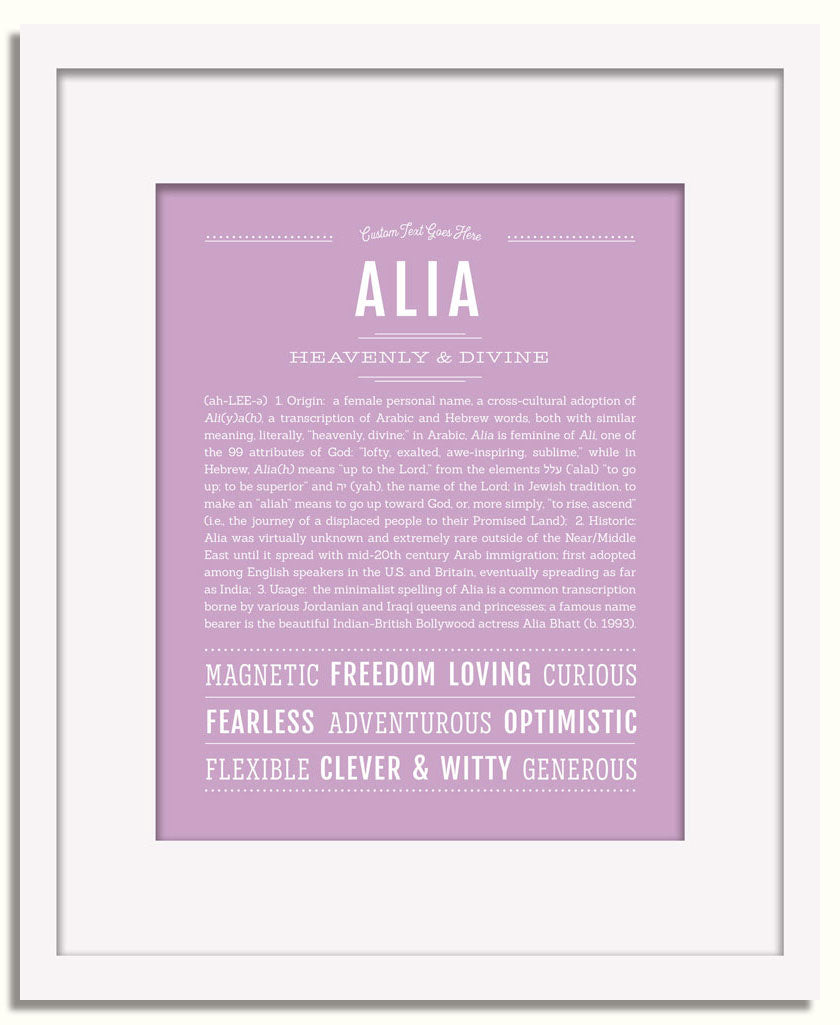 Frame Options | Lilac | White Frame, Matted