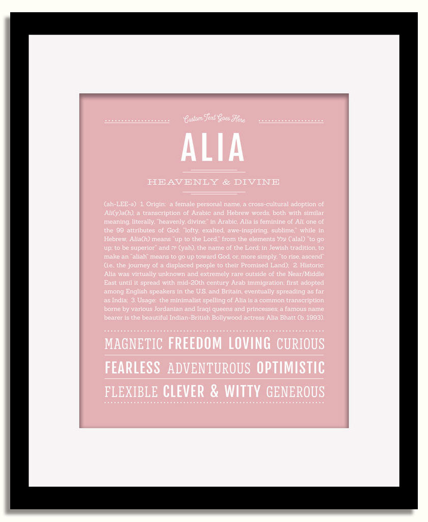 Frame Options | Dusty Rose | Black Frame, Matted