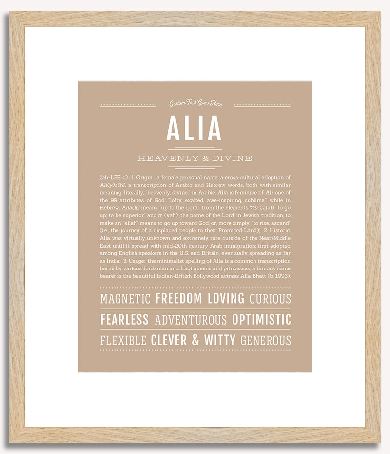 Alia | Name Art Print