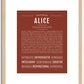 Alice | Name Art Print