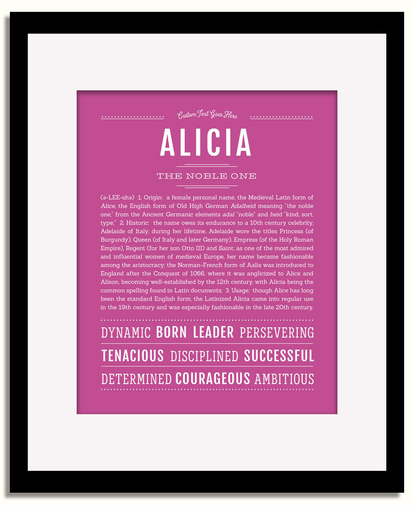 Frame Options | Dark Pink | Black Frame, Matted