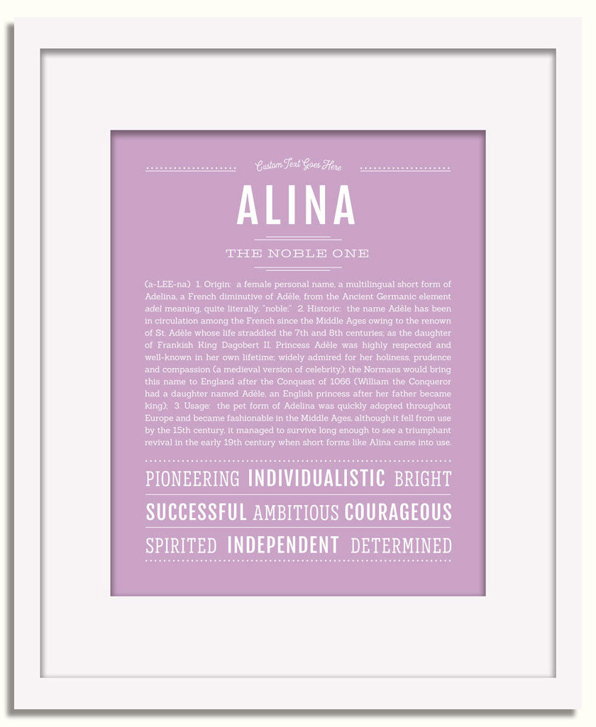 Frame Options | Lilac | White Frame, Matted