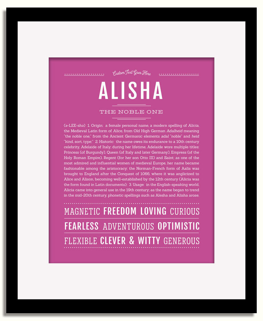 Frame Options | Dark Pink | Black Frame, Matted