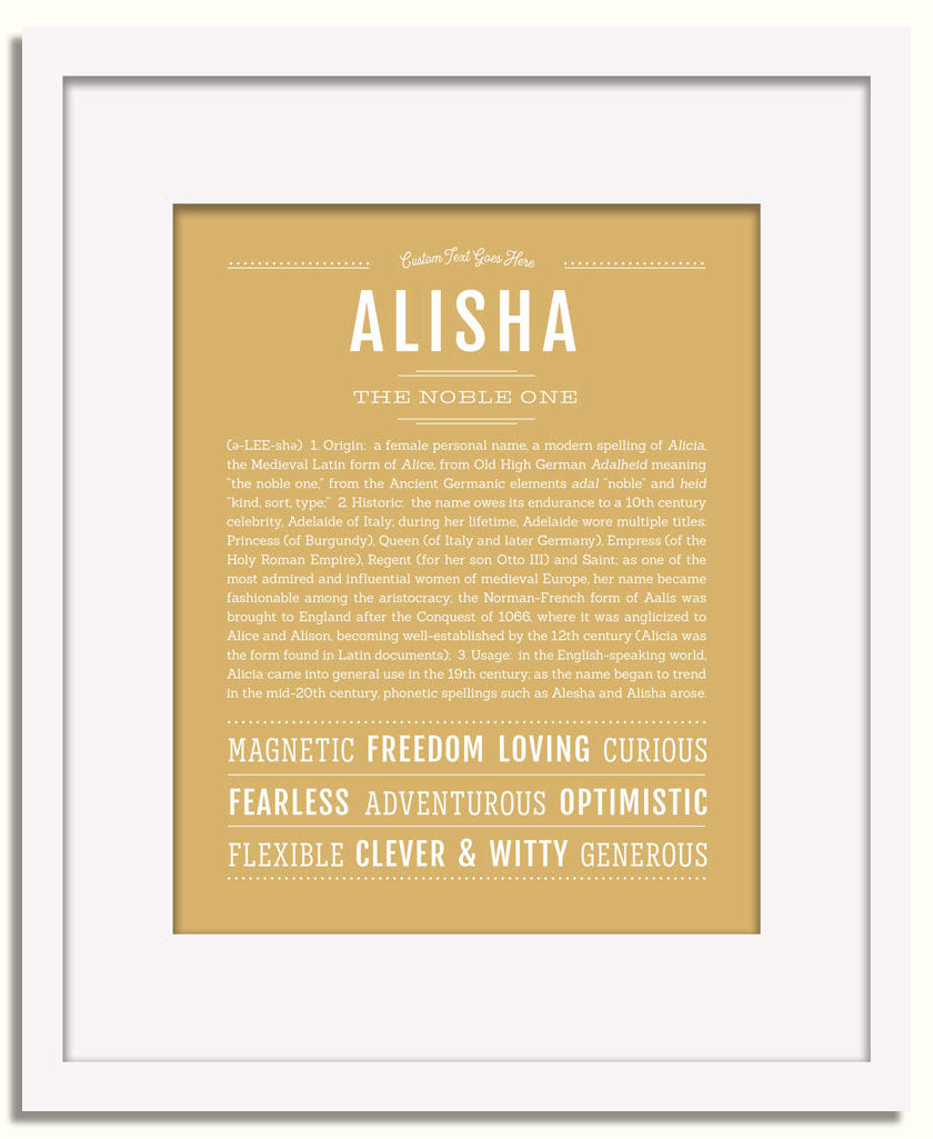 Frame Options | Matte Gold | White Frame, Matted