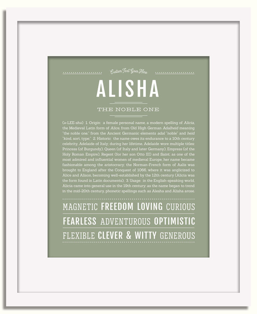 Frame Options | Sage | White Frame, Matted