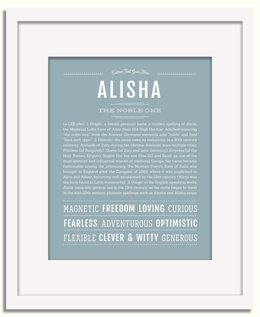 Frame Options | Powder Blue | White Frame, Matted