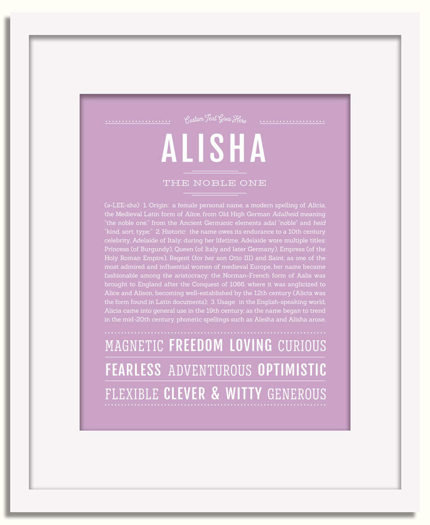 Frame Options | Lilac | White Frame, Matted