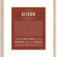 Alison | Name Art Print