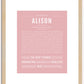 Alison | Name Art Print