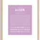 Alison | Name Art Print