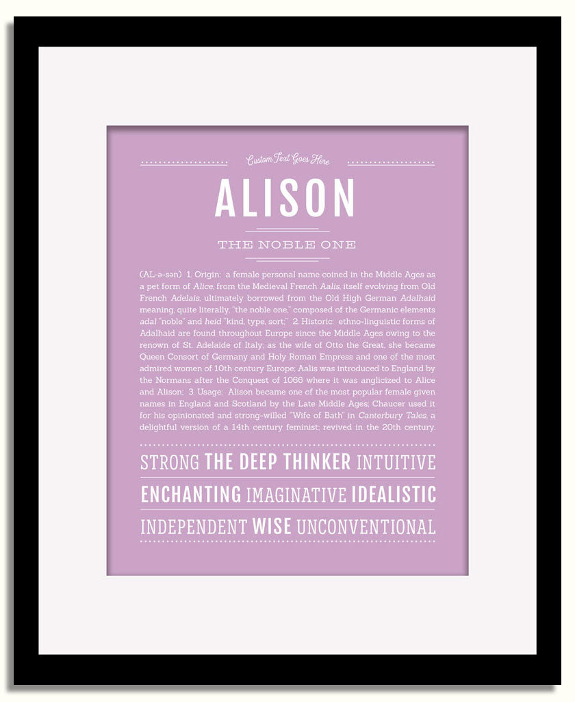 Frame Options | Lilac | Black Frame, Matted