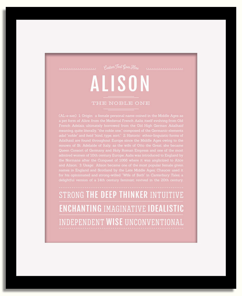 Frame Options | Dusty Rose | Black Frame, Matted