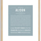 Alison | Name Art Print