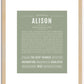 Alison | Name Art Print