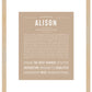 Alison | Name Art Print