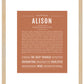 Alison | Name Art Print