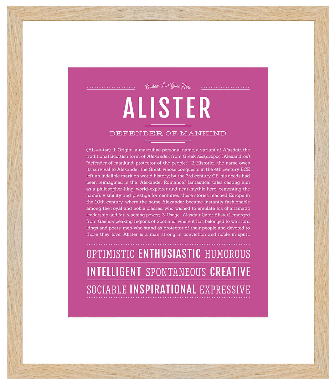 Frame Options | Dark Pink | Maple Frame, Matted