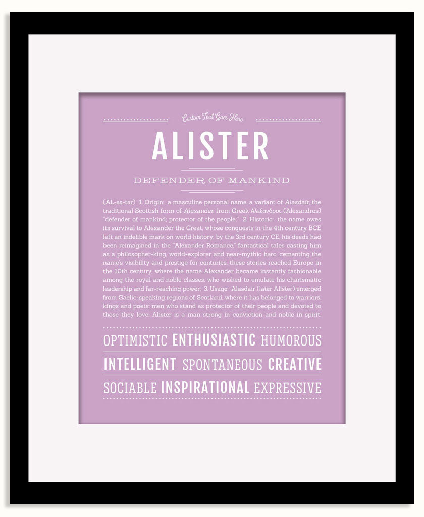 Frame Options | Lilac | Black Frame, Matted