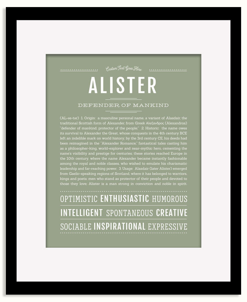 Frame Options | Sage | Black Frame, Matted