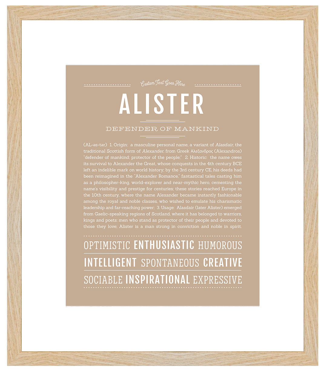 Frame Options | Tan | Maple Frame, Matted