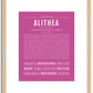 Alithea | Name Art Print