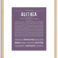 Alithea | Name Art Print