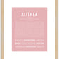 Alithea | Name Art Print