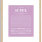 Alithea | Name Art Print