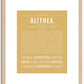 Alithea | Name Art Print