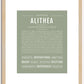 Alithea | Name Art Print