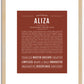 Aliza | Name Art Print