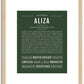 Aliza | Name Art Print