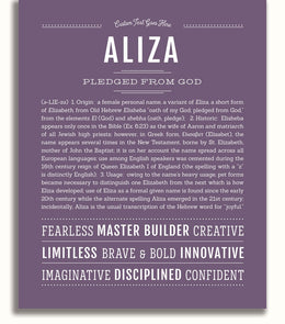Aliza | Name Art Print – Name Stories