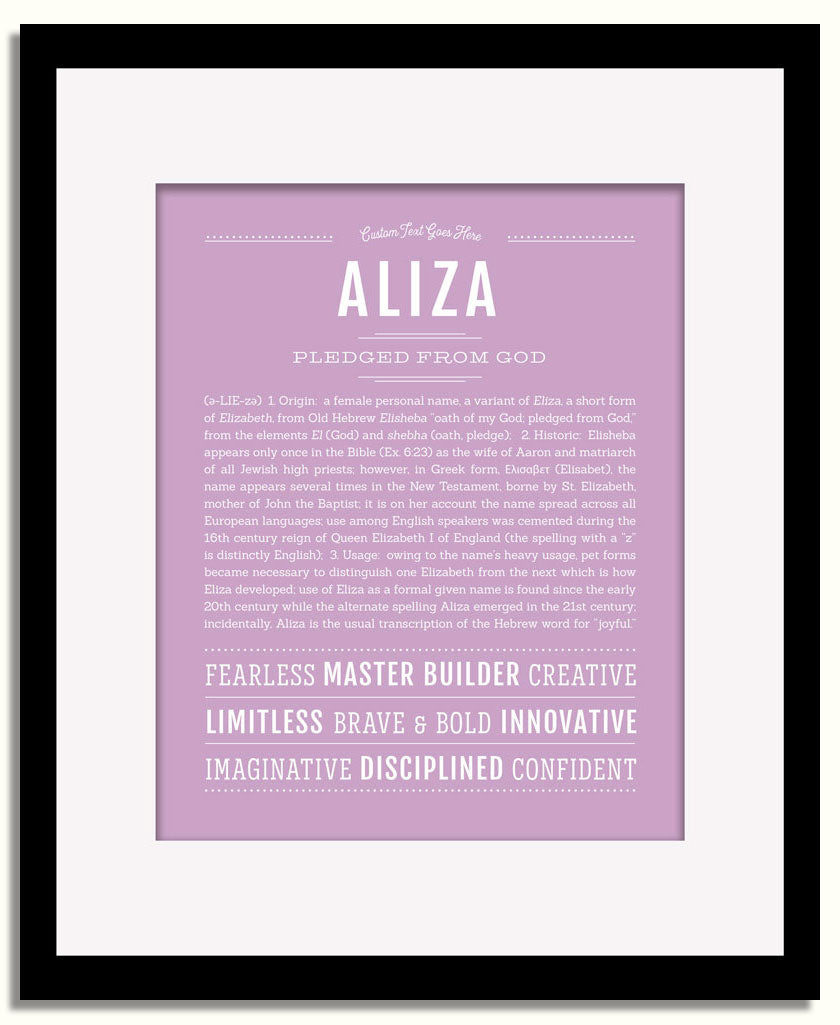 Frame Options | Lilac | Black Frame, Matted