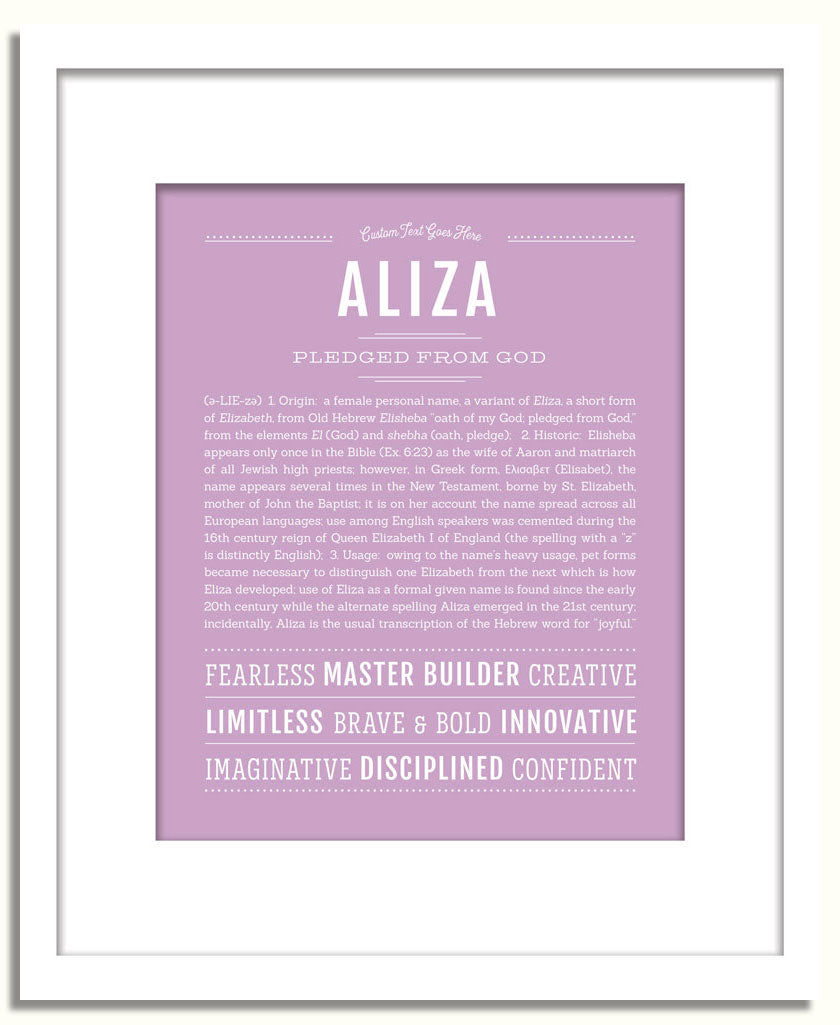 Frame Options | Lilac | White Frame, Matted