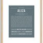 Aliza | Name Art Print