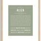 Aliza | Name Art Print