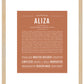 Aliza | Name Art Print