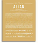Allan Personalized Name Meaning Art Prints – Name Stories