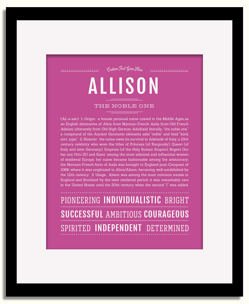 Frame Options | Dark Pink | Black Frame, Matted