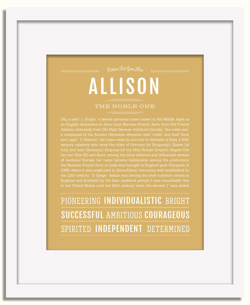 Frame Options | Matte Gold | White Frame, Matted