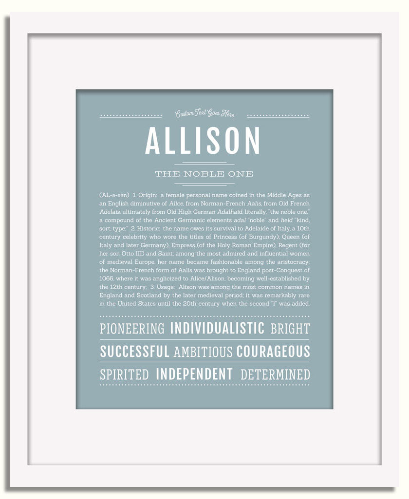 Frame Options | Powder Blue | White Frame, Matted