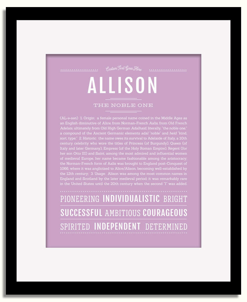 Frame Options | Lilac | Black Frame, Matted