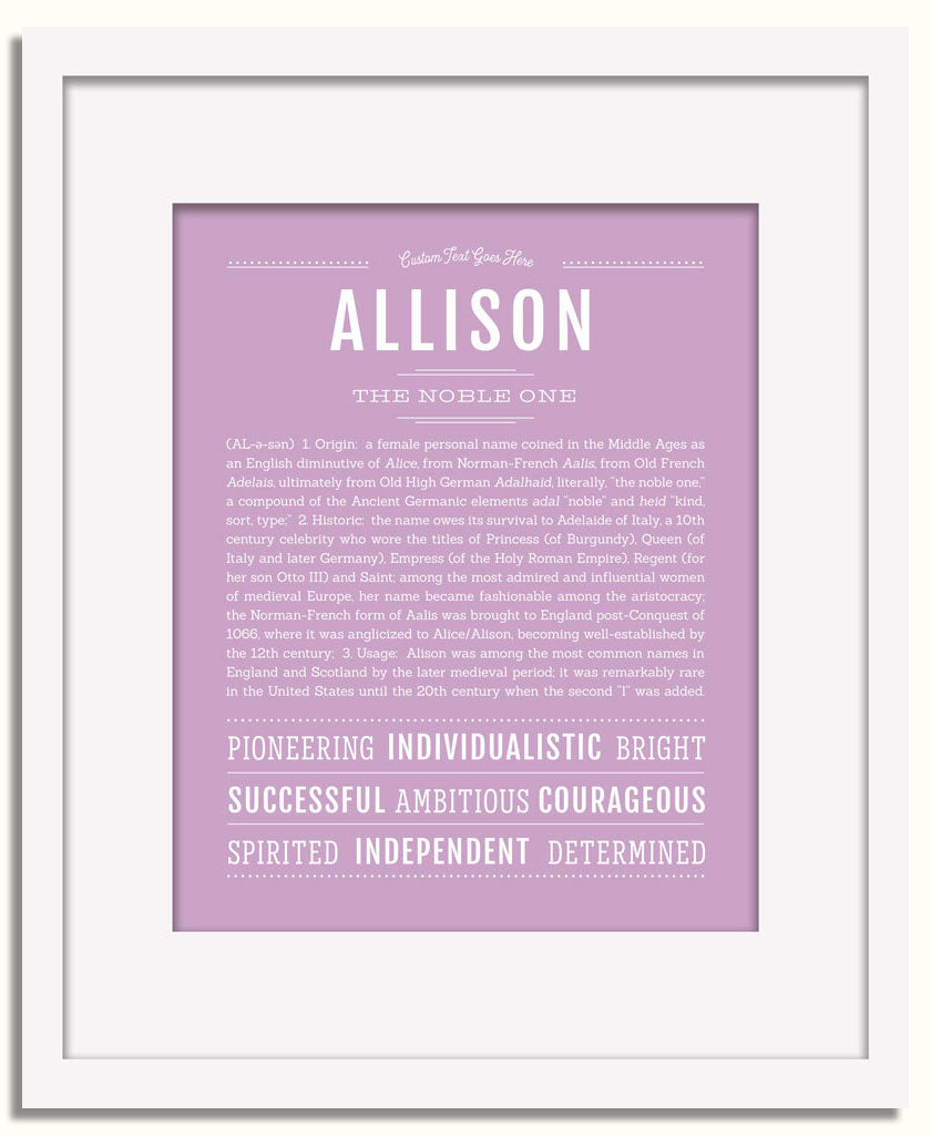 Frame Options | Lilac | White Frame, Matted