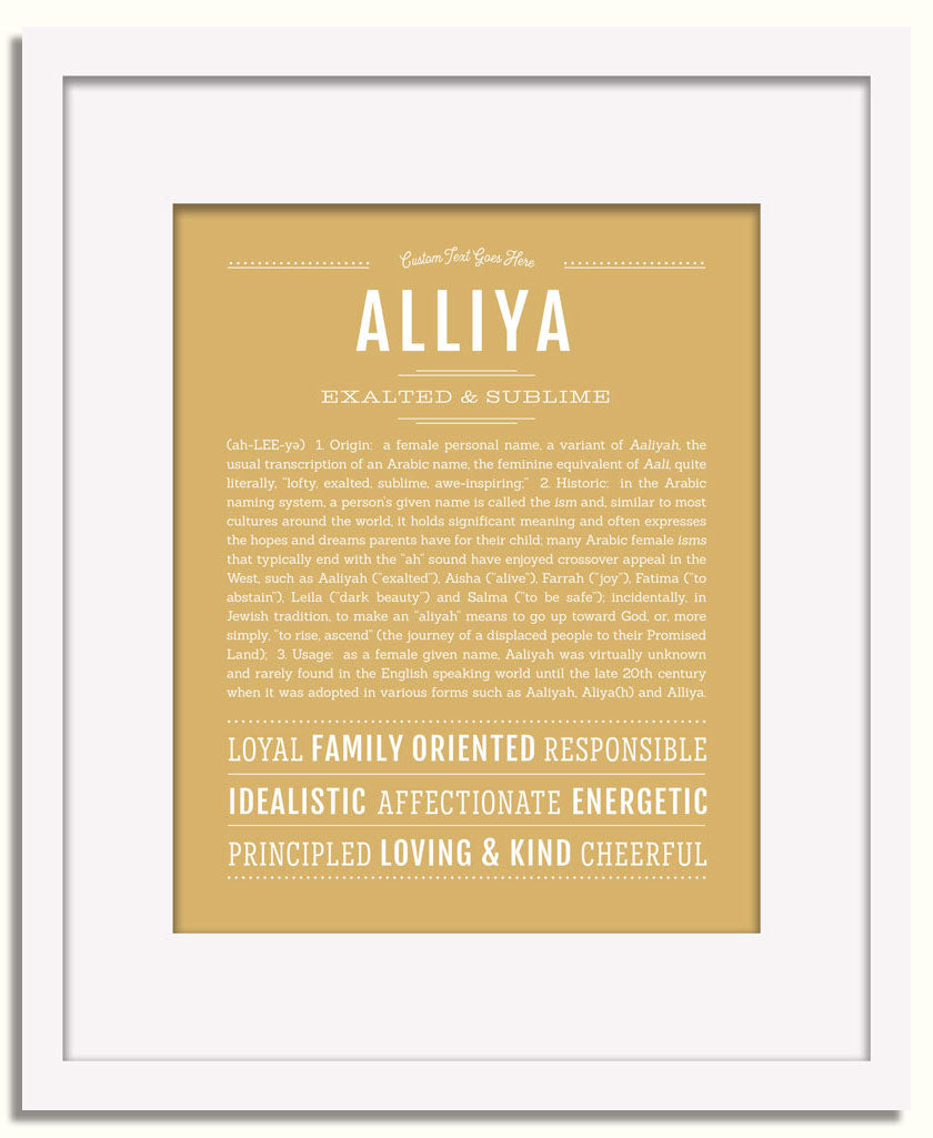 Frame Options | Matte Gold | White Frame, Matted