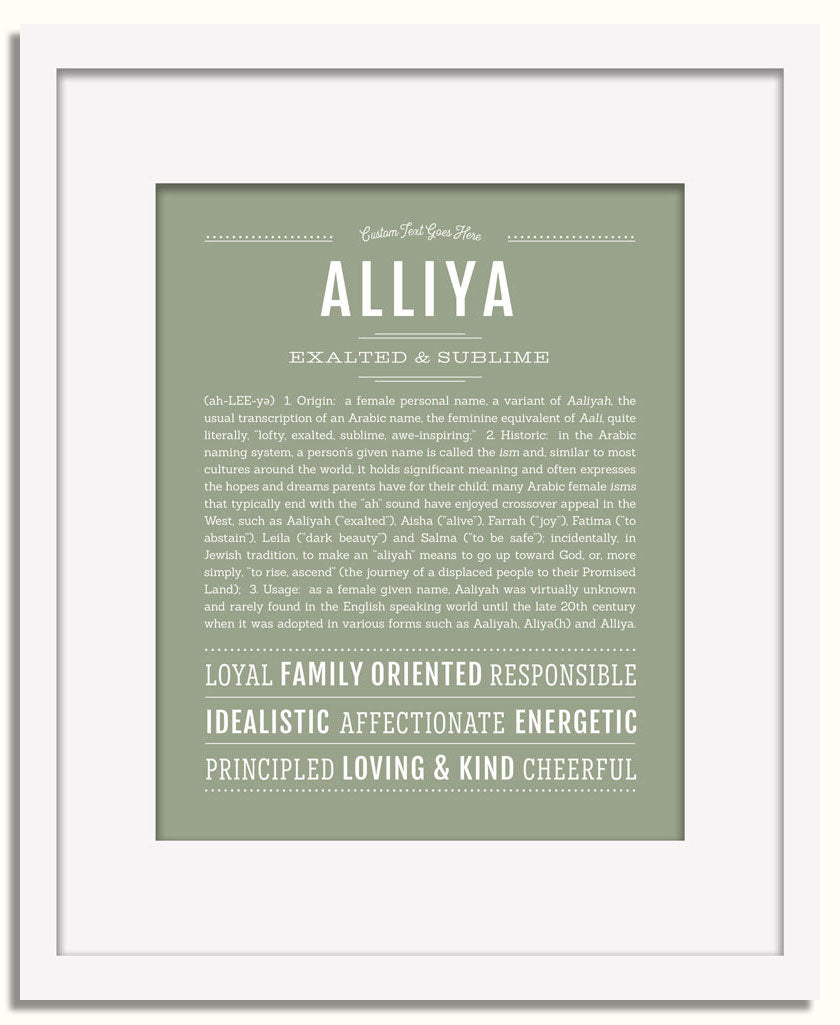 Frame Options | Sage | White Frame, Matted