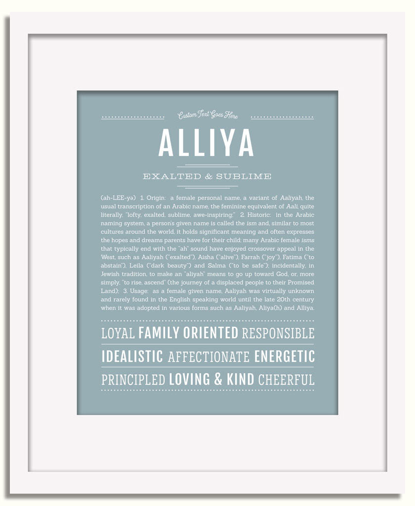 Frame Options | Powder Blue | White Frame, Matted