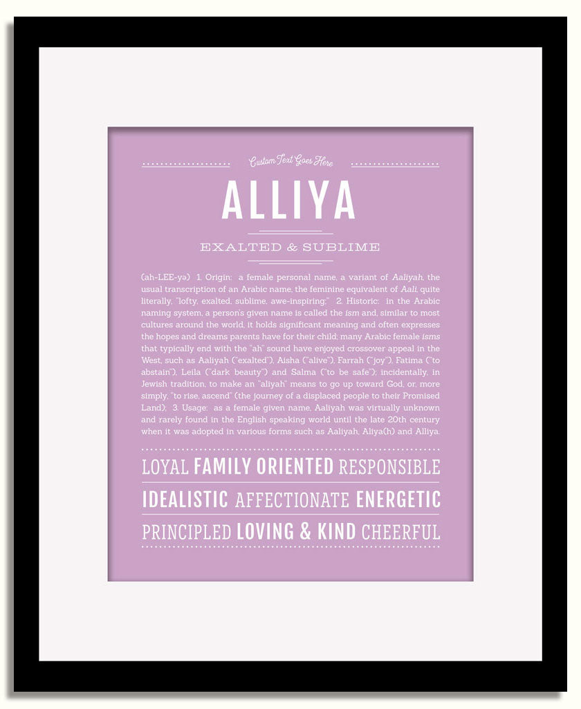 Frame Options | Lilac | Black Frame, Matted