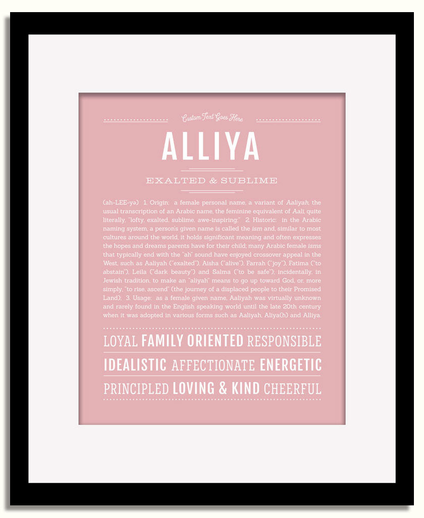 Frame Options | Dusty Rose | Black Frame, Matted