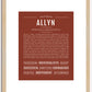 Allyn (female) | Name Art Print